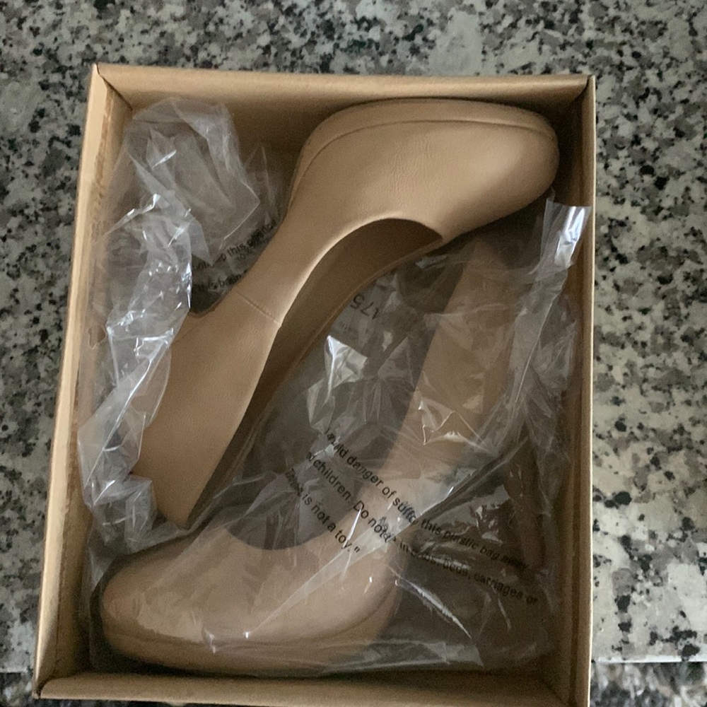 Tan high heels